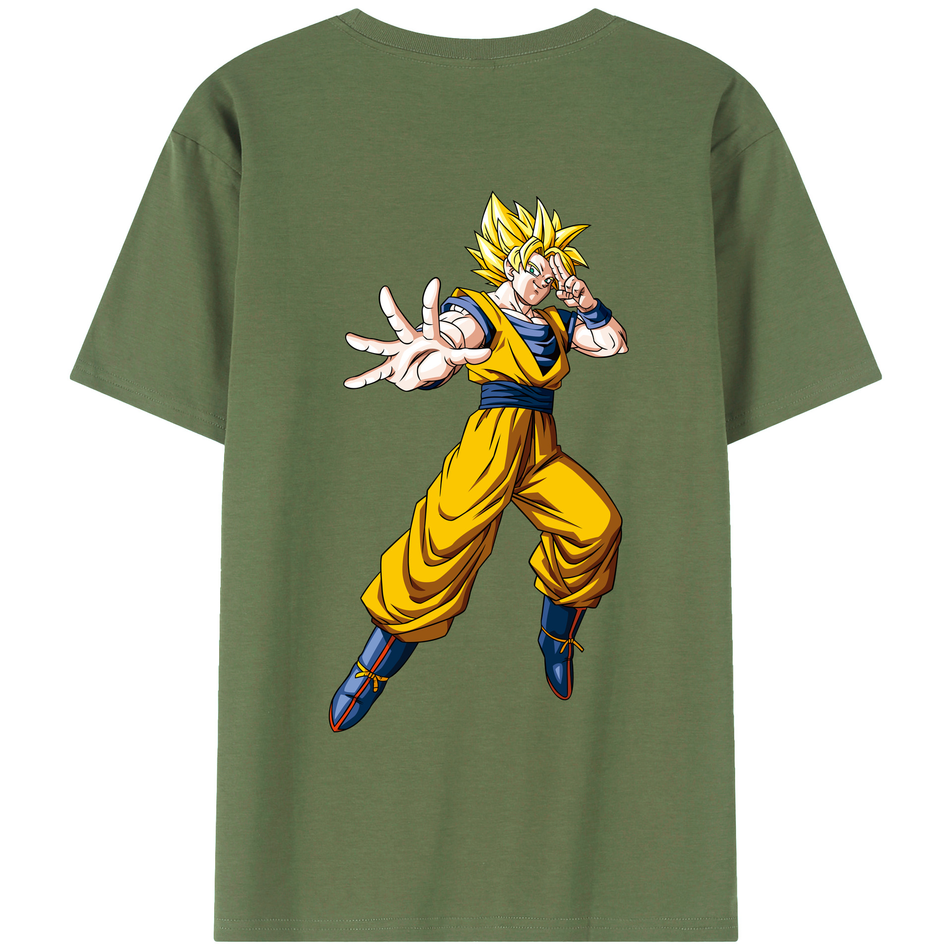 （画像用） ドラゴンボール 孫悟空（そん ごくう）Son Goku カカロット DRAGON BALL Kakarotto 綿100％ メンズ半袖Tシャツ（バックプリント） 通気性